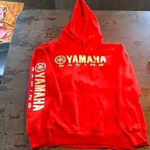 Yamaha racing hoodie red sweatshirt men’s size large boat